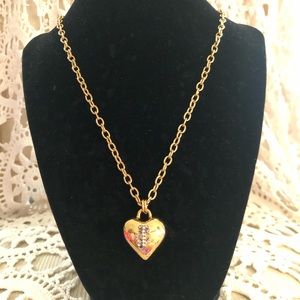 NWOT Vintage Juicy Couture crystal JC initial necklace